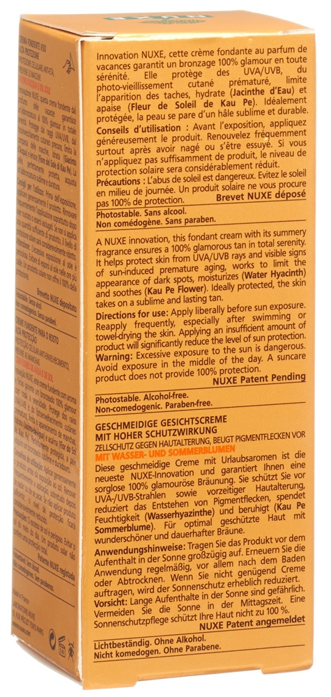 NUXE Sun Crème Visage Fond<br>50 ml, Creme, SPF50+