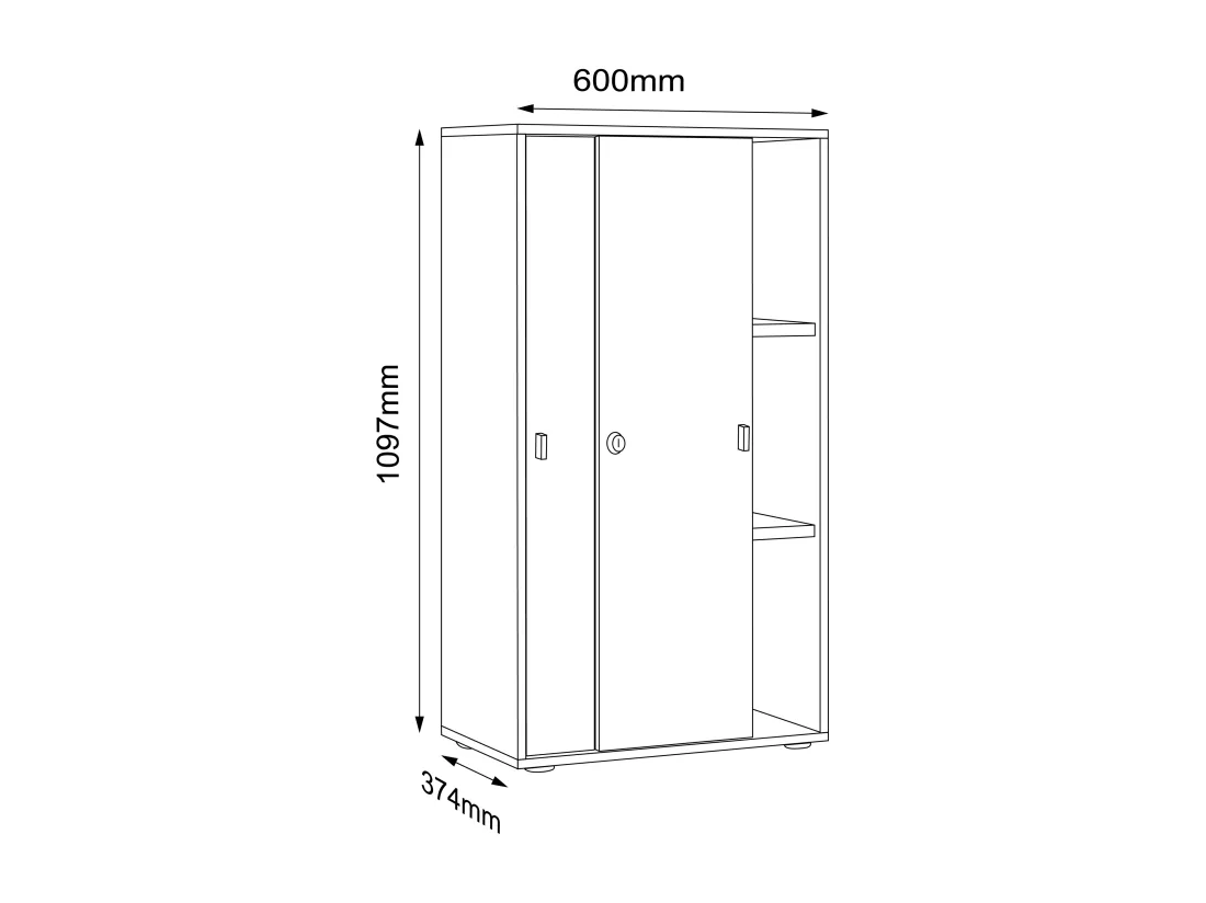Armoire de bureau Salia portes coulissantes triple B60