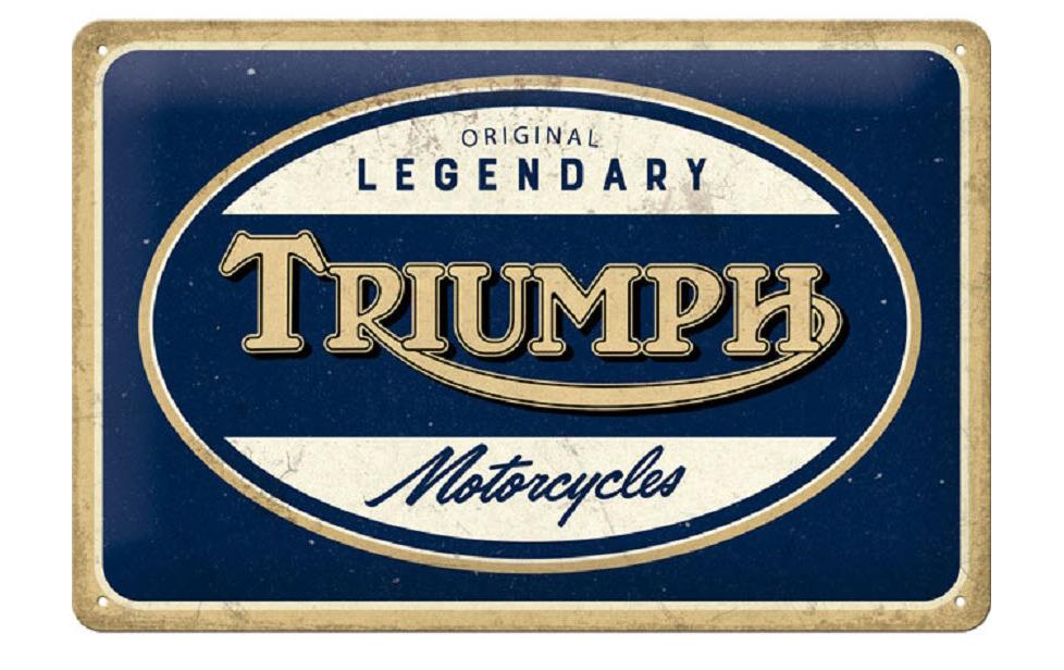Schild Triumph Motorcycles 20 x 30 cm, MetallBlechschild im Retro Design