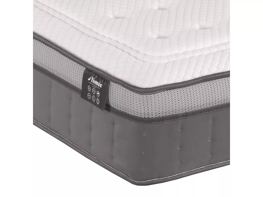 Ensemble 160 x 200 cm sommier déco en kit + matelas hybride ressorts ensachés 7 zones et mémoire de forme ASGARD de YSMÉE ép.30cm - ASGARD de YSMÉE
