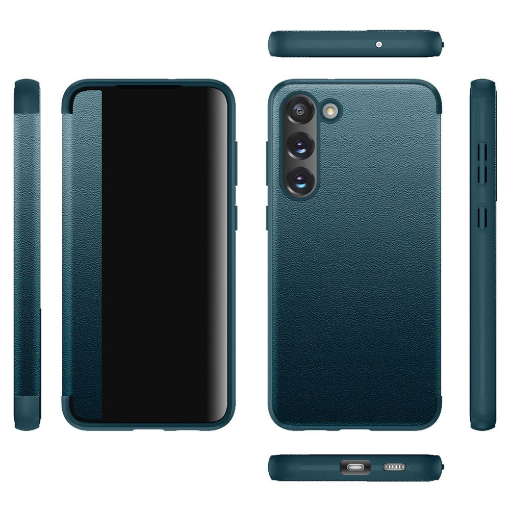 Samsung Galaxy S23 5G Leder Hülle Slim Window View Flip Case - Schwarz
