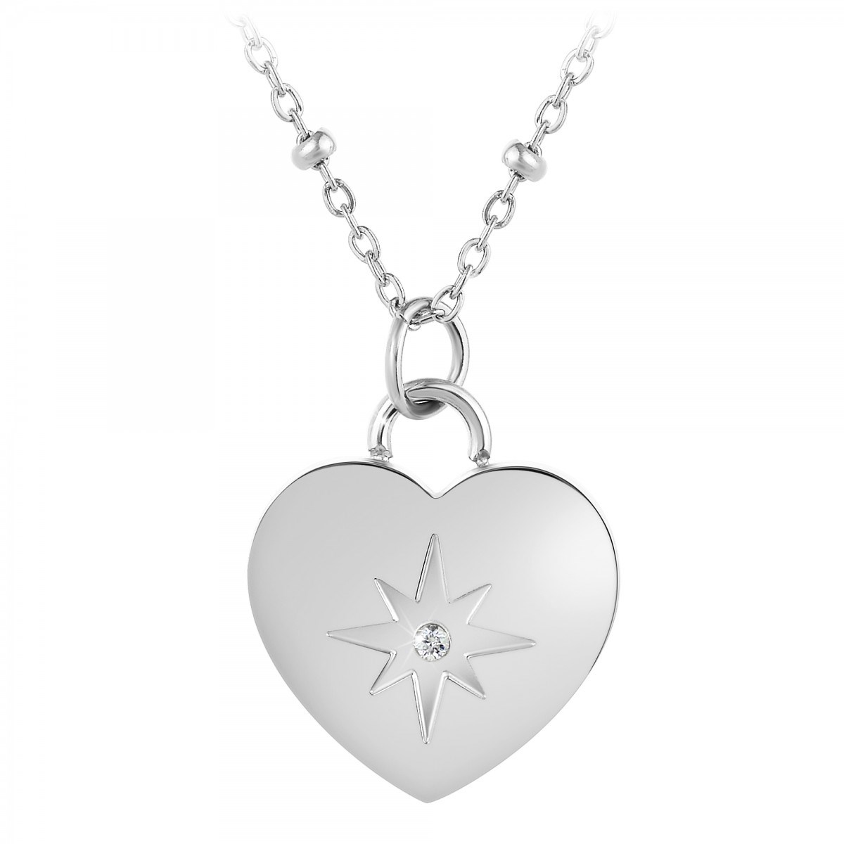 Collier coeur SC Crystal orné d'un véritable diamant blanc