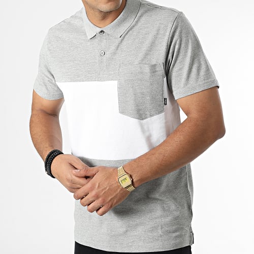Polo Manches Courtes 10045931 Gris Chiné Blanc