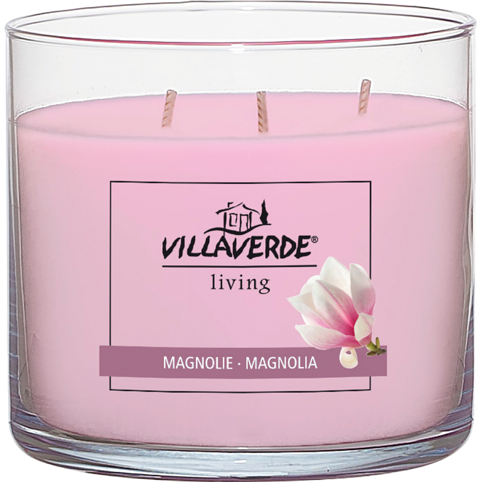 Duftkerze 3-Docht im Glas Magnolie Ø 12x11 cm