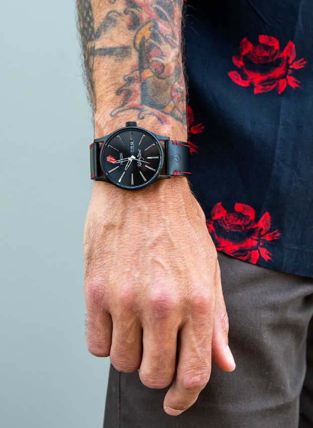 Nixon Rolling Stones Sentry Leather All Black