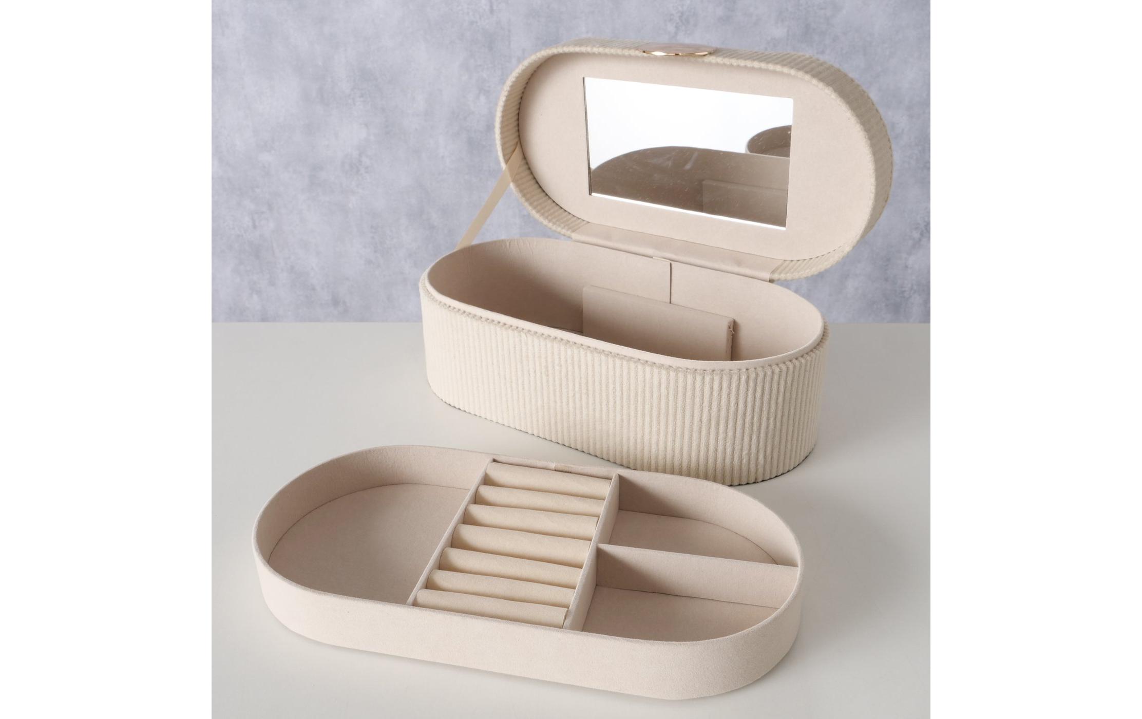 Schmuckhalter Caja 25.6 cm, BeigeSchmuckkasten mit Deckel