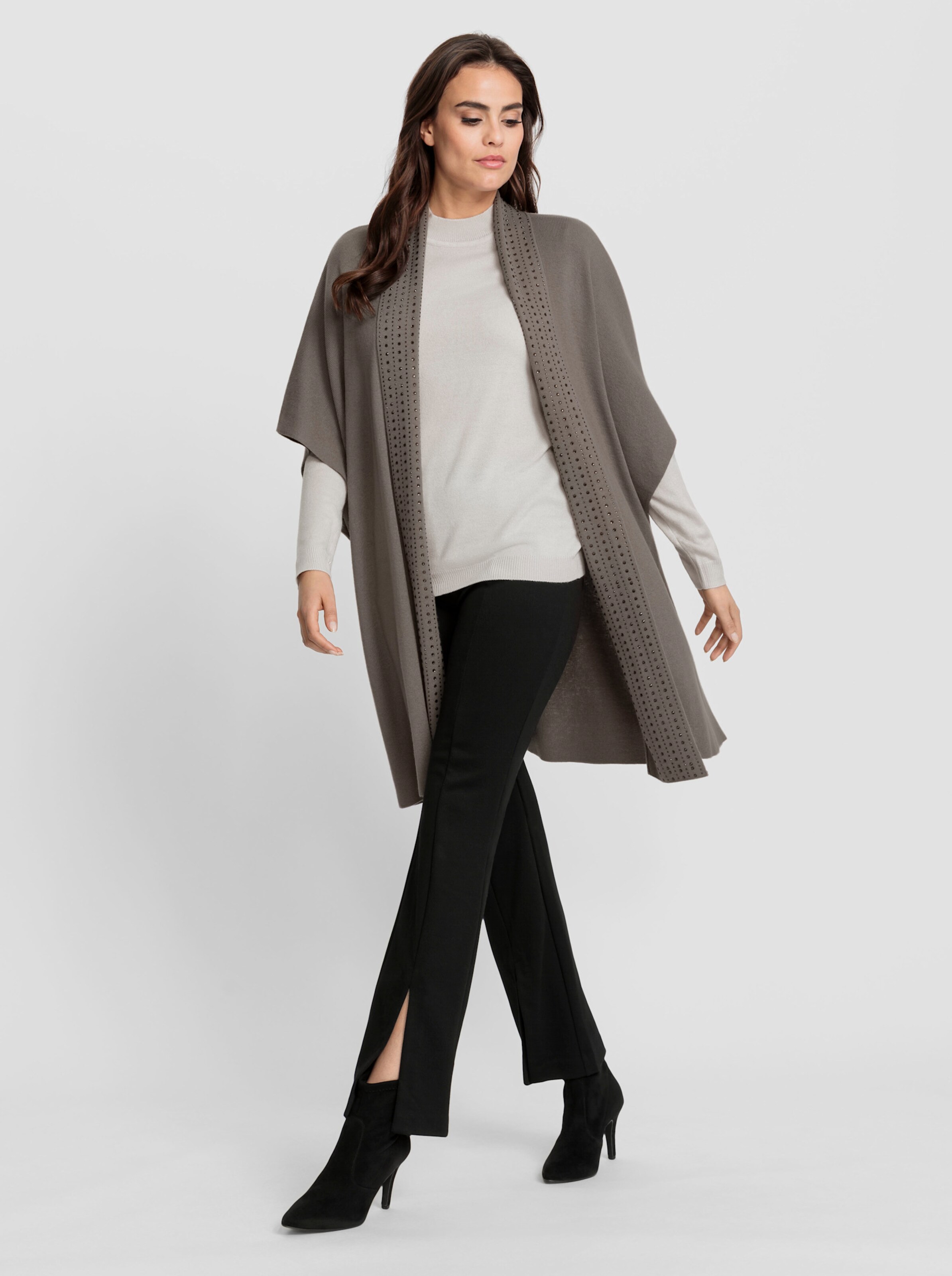Long-Strickjacke
