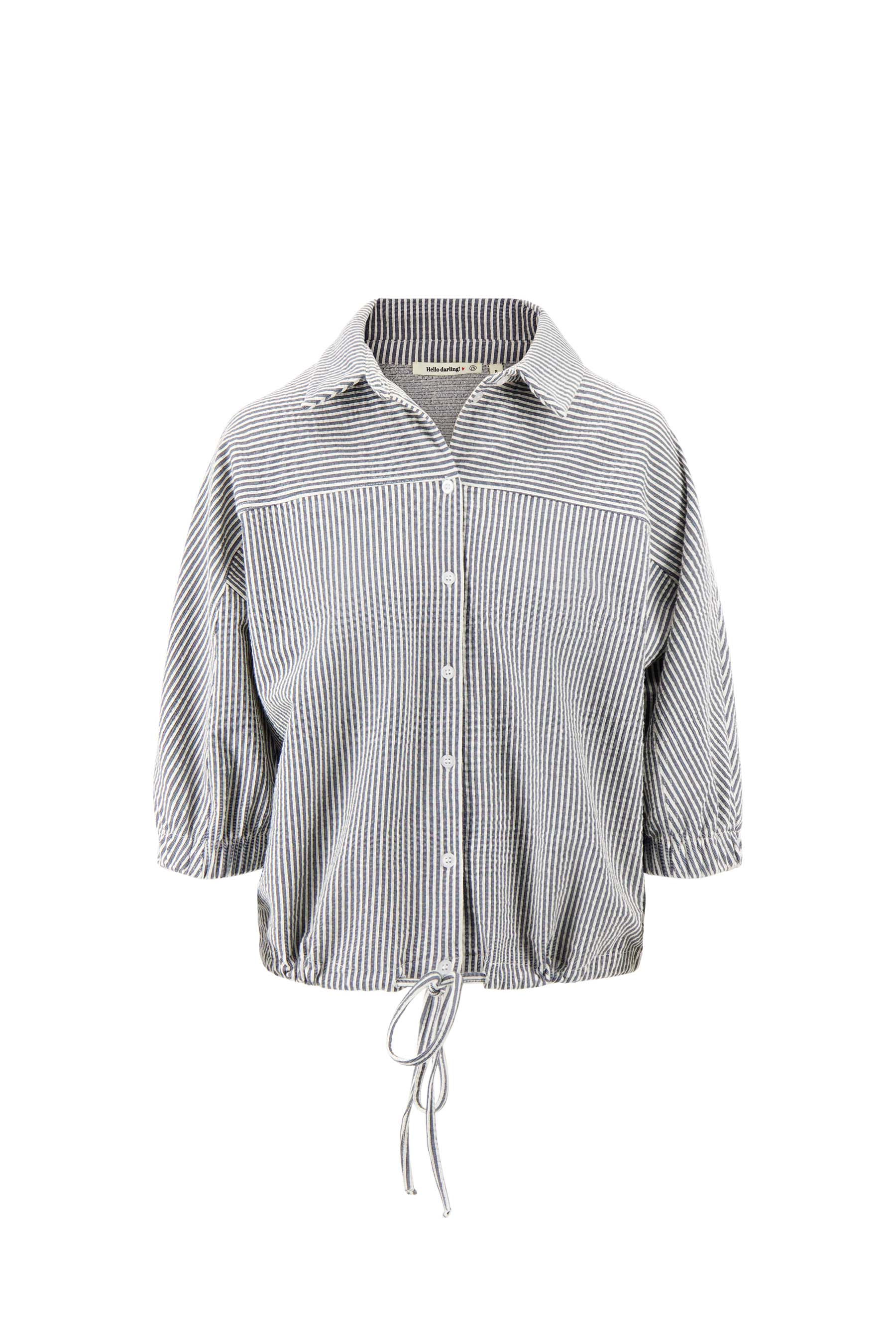 gestreepte blouse van structuur stof