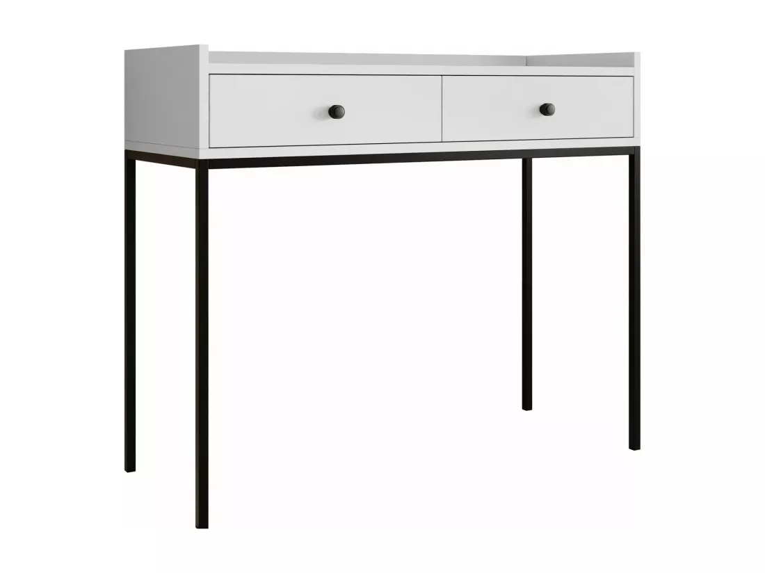 Console Comfivo Etmore 106, Blanc, 86x100x40cm, Avec tiroirs
