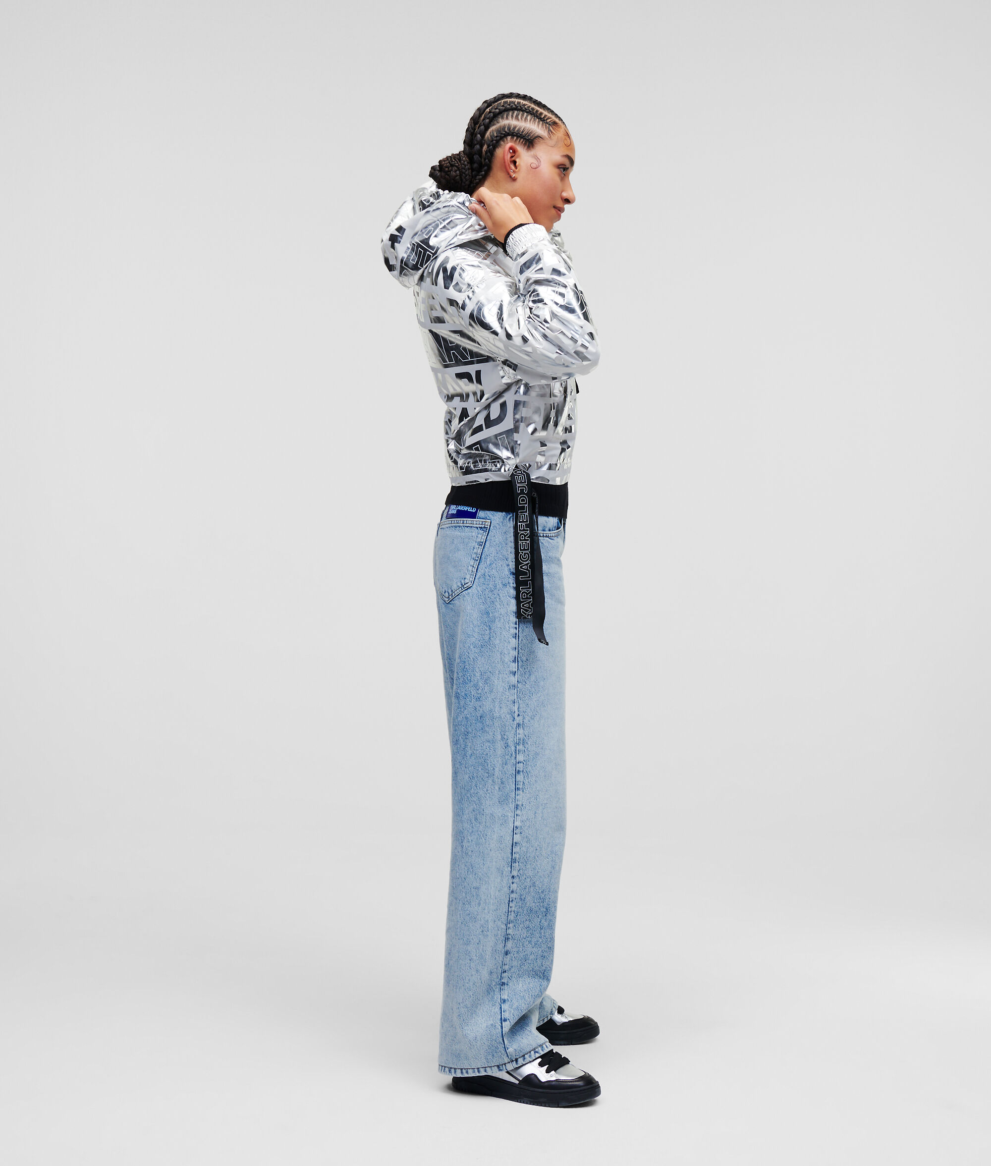VESTE À CAPUCHE CROPPED AVEC LOGO KLJ