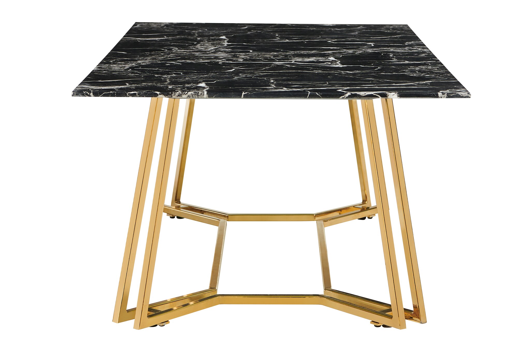 Couchtisch 110x60 Glastisch schwarz Gold Beistelltisch Wohnzimmer Sofa Tisch