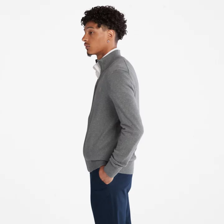 Pull zippé Williams River pour homme en gris