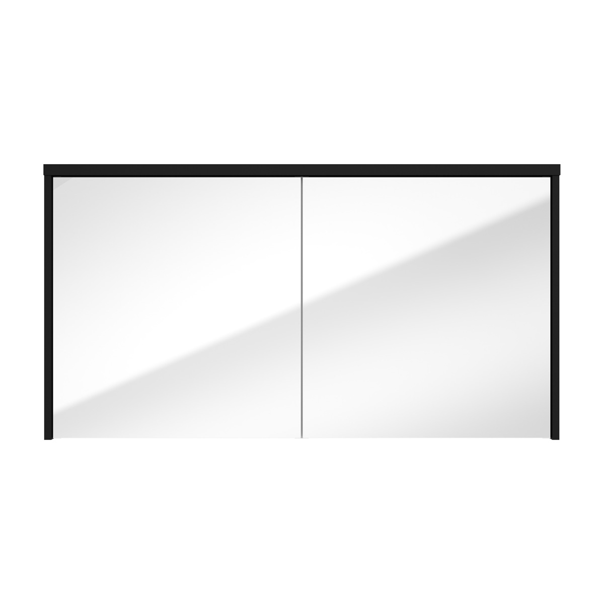 Fontana Basic spiegelkast 117cm met 2 deuren zwart mat
