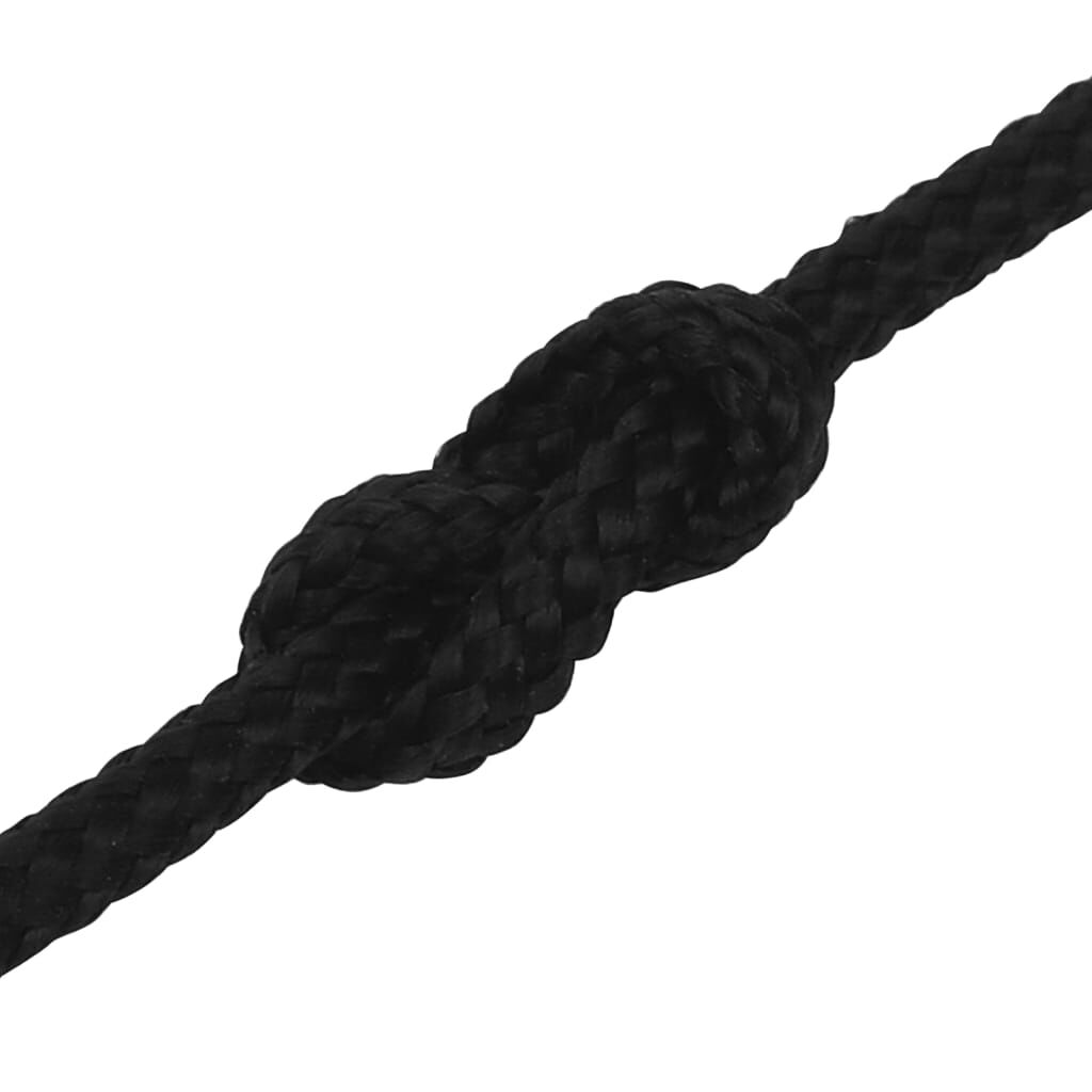 vidaXL Werktouw, zwart, 2 mm, 25 m, polyester