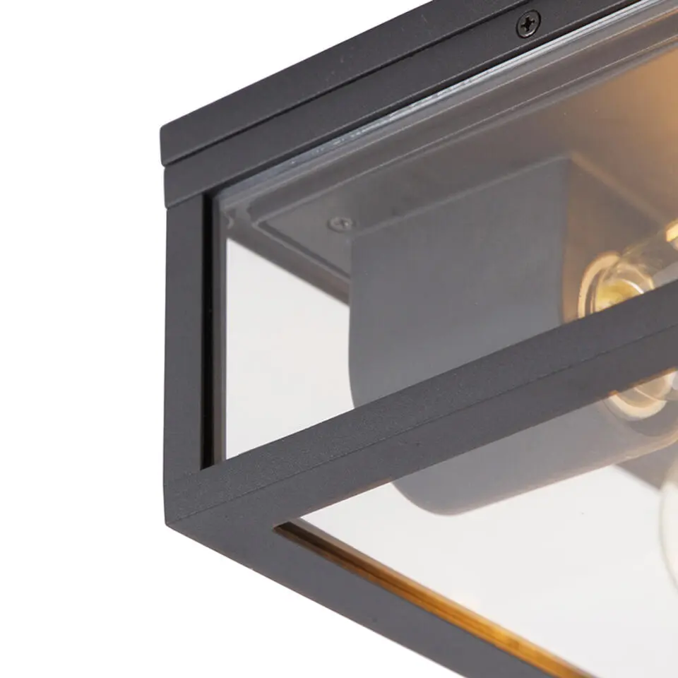 Qazqa plafondlampen buiten charlois zwart e27