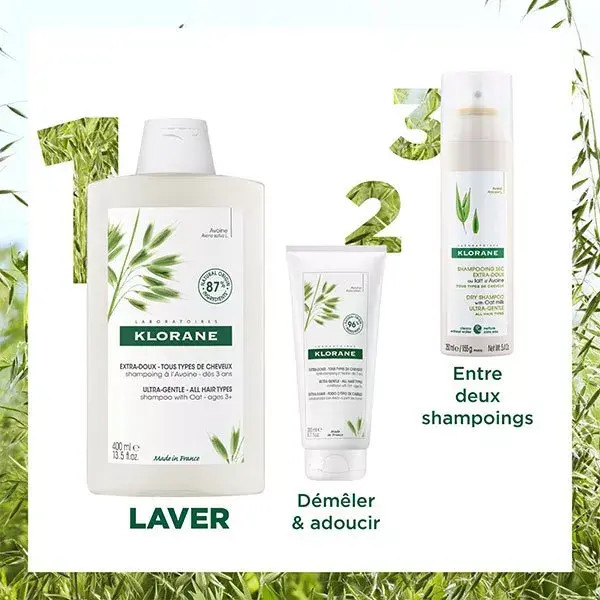 Klorane Avoine Shampoing Extra-Doux Lot de 2 x 400ml
