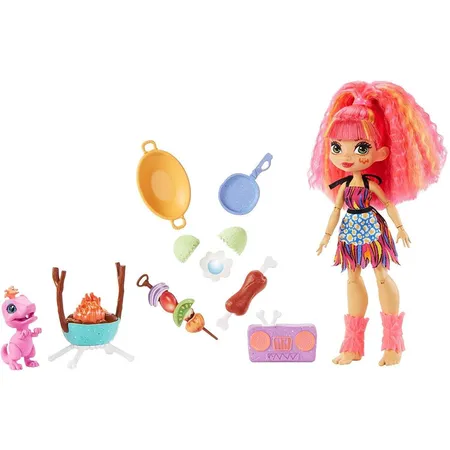Mattel Cave Club Wilder Grillspaß mit Emberly Spielset & Puppe