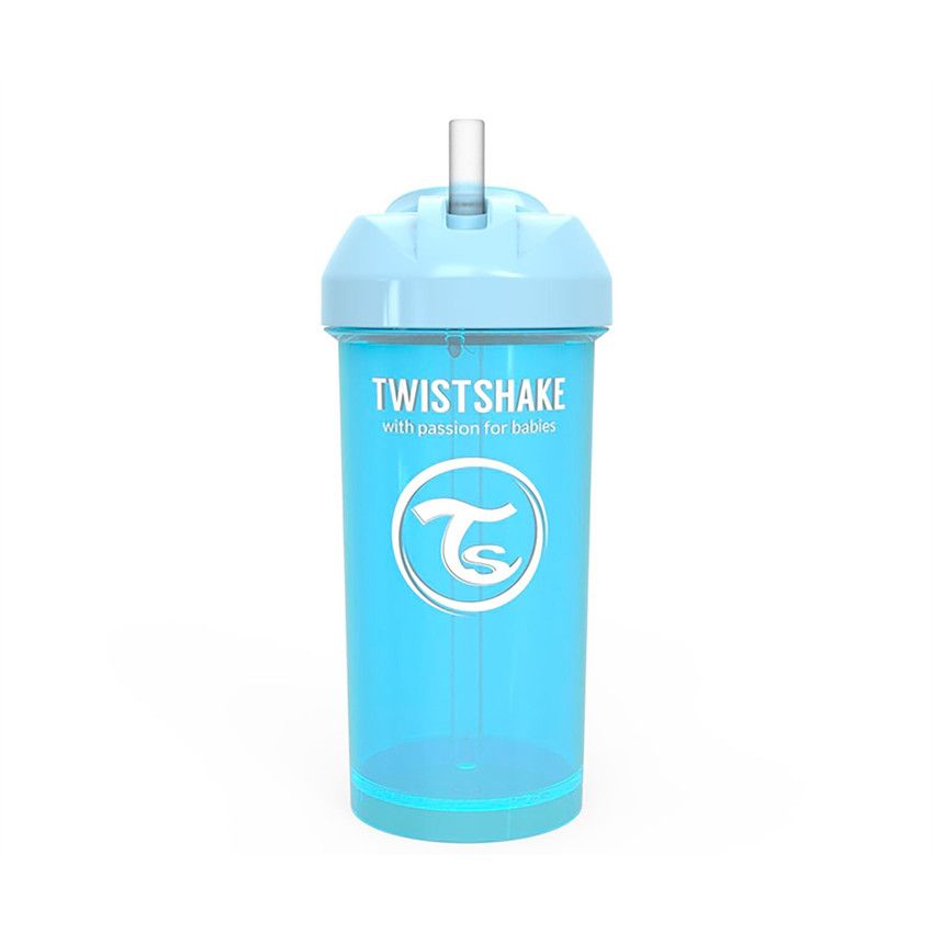 Tasse à paille 360 ml 6+ mois - Bleu Pastel - Ecru