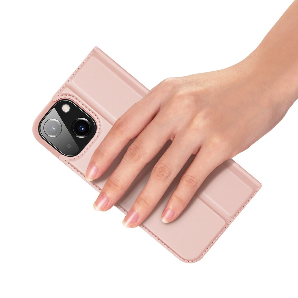 iPhone 14 Flip Wallet Cover Leder Tasche - Roségold