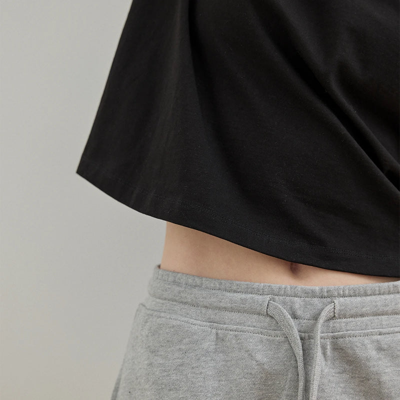 T-Shirt Cropped Damen aus Bio-Baumwolle Weiß