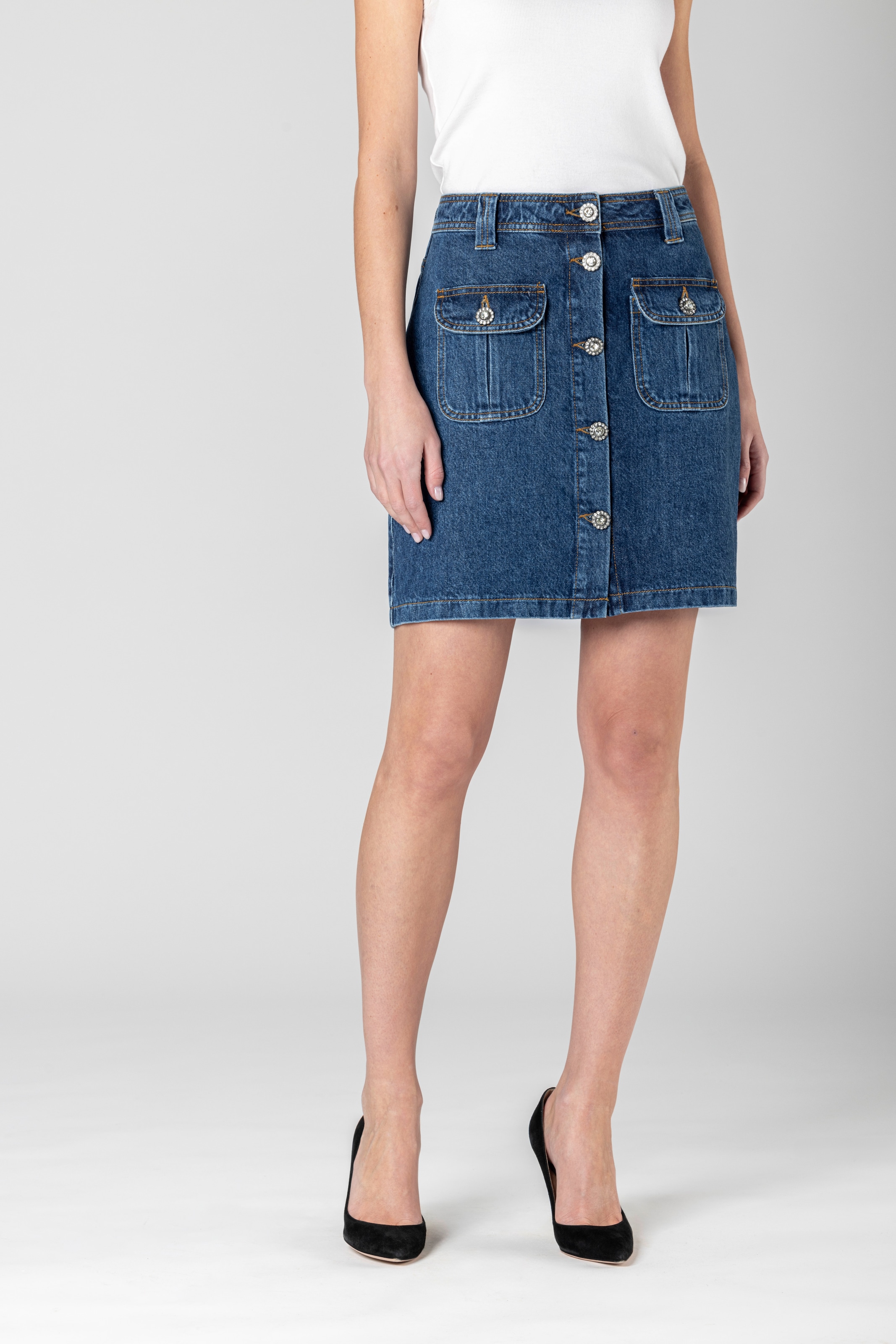Joop Jeans Jeansrock »Rosa« mit Schmuckknöpfen