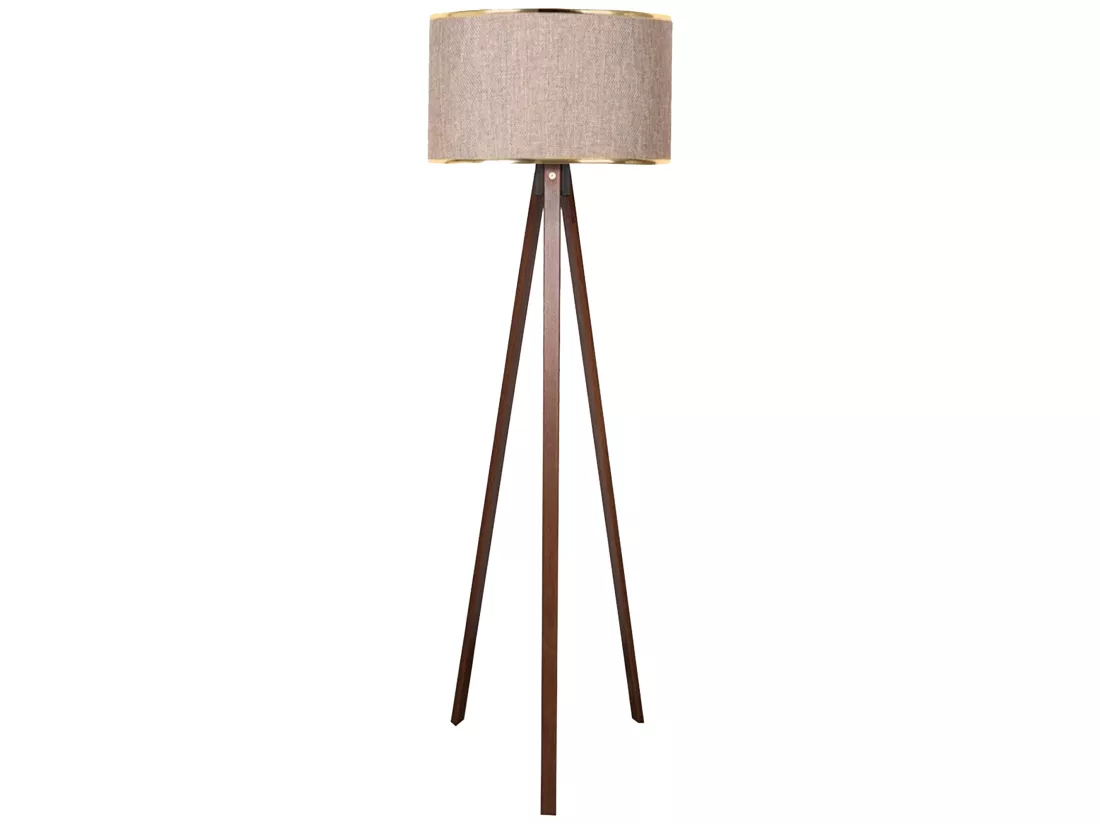 Lampadaire 140 Cm. Beige/or, Type E27 Max 60 W