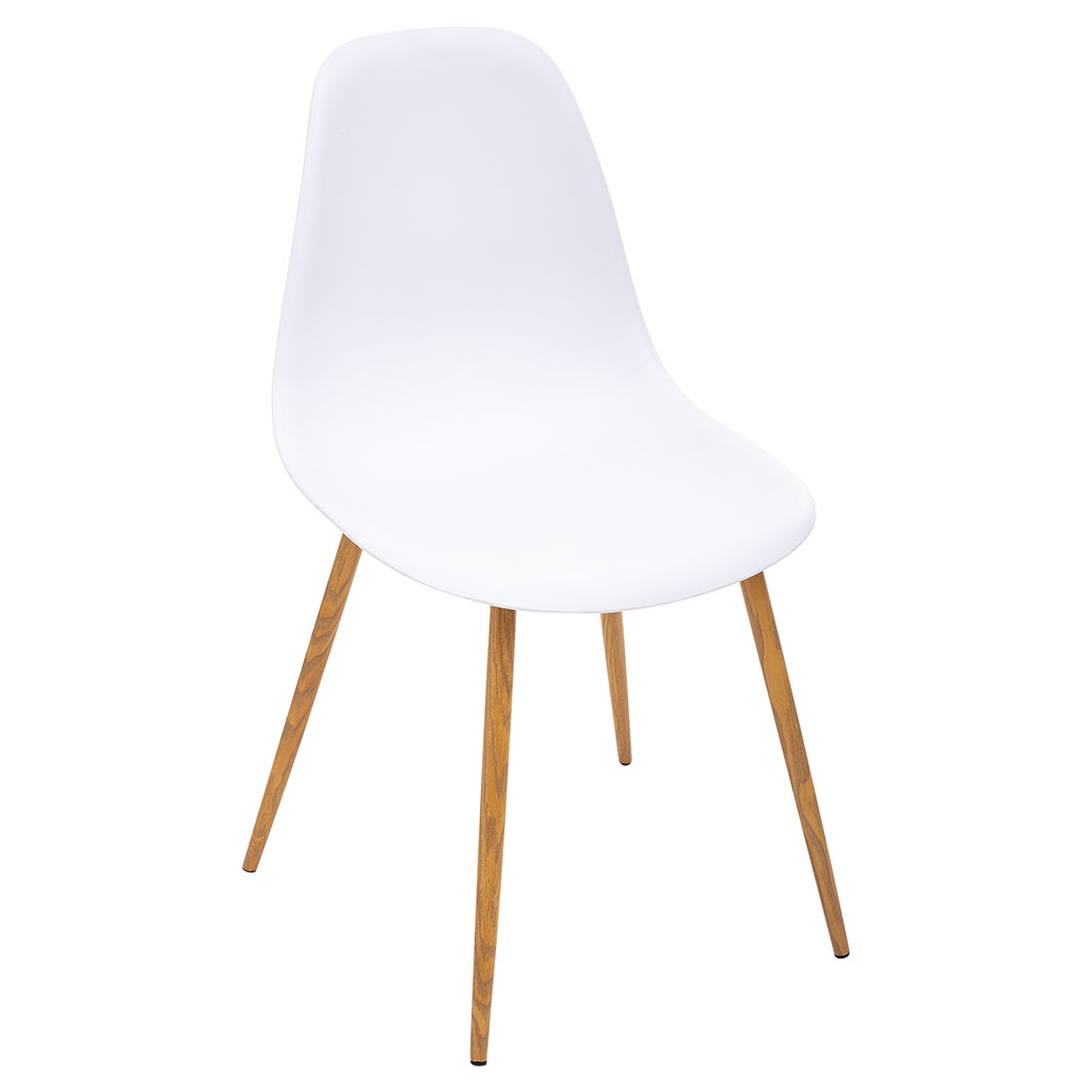 Chaise TAHO coque blanche 46x54x85cm