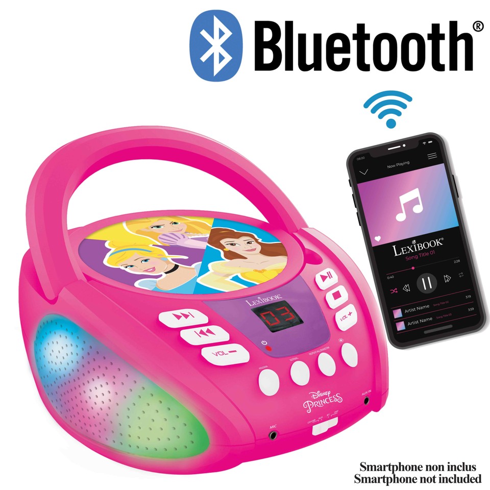 Lexibook - Disney Prinsesse - Bluetooth CD Afspiller