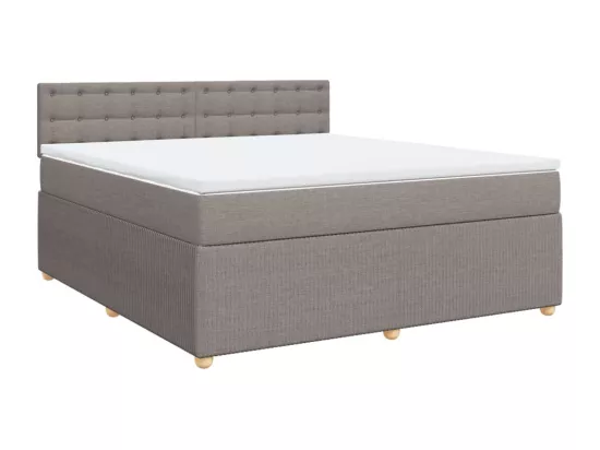 Sommier à lattes de lit avec matelas Taupe 180x200 cm Tissu