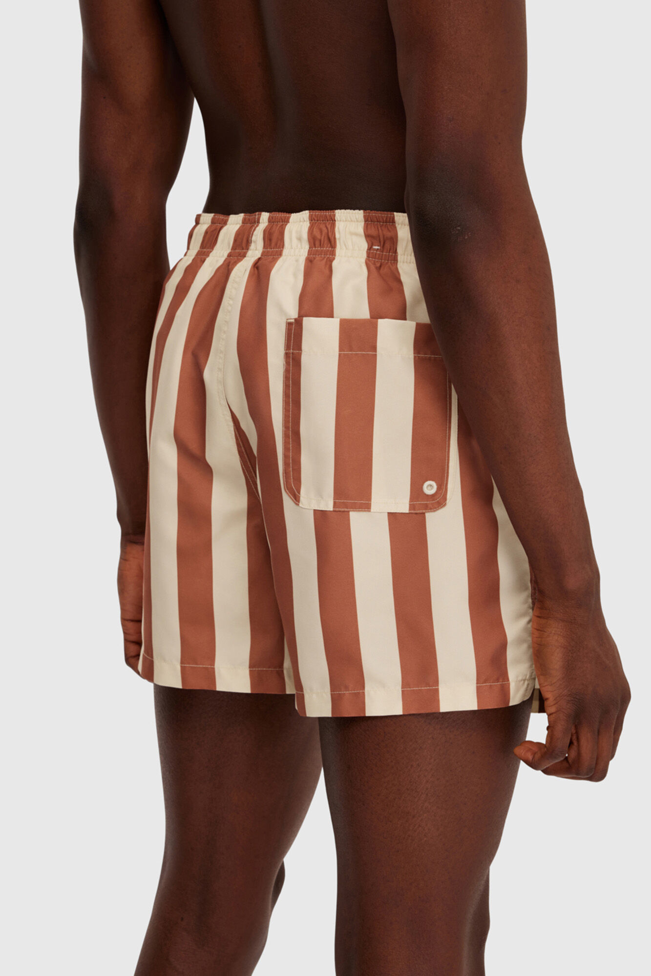 Maiô estampado com cintura elástica. - Cinza