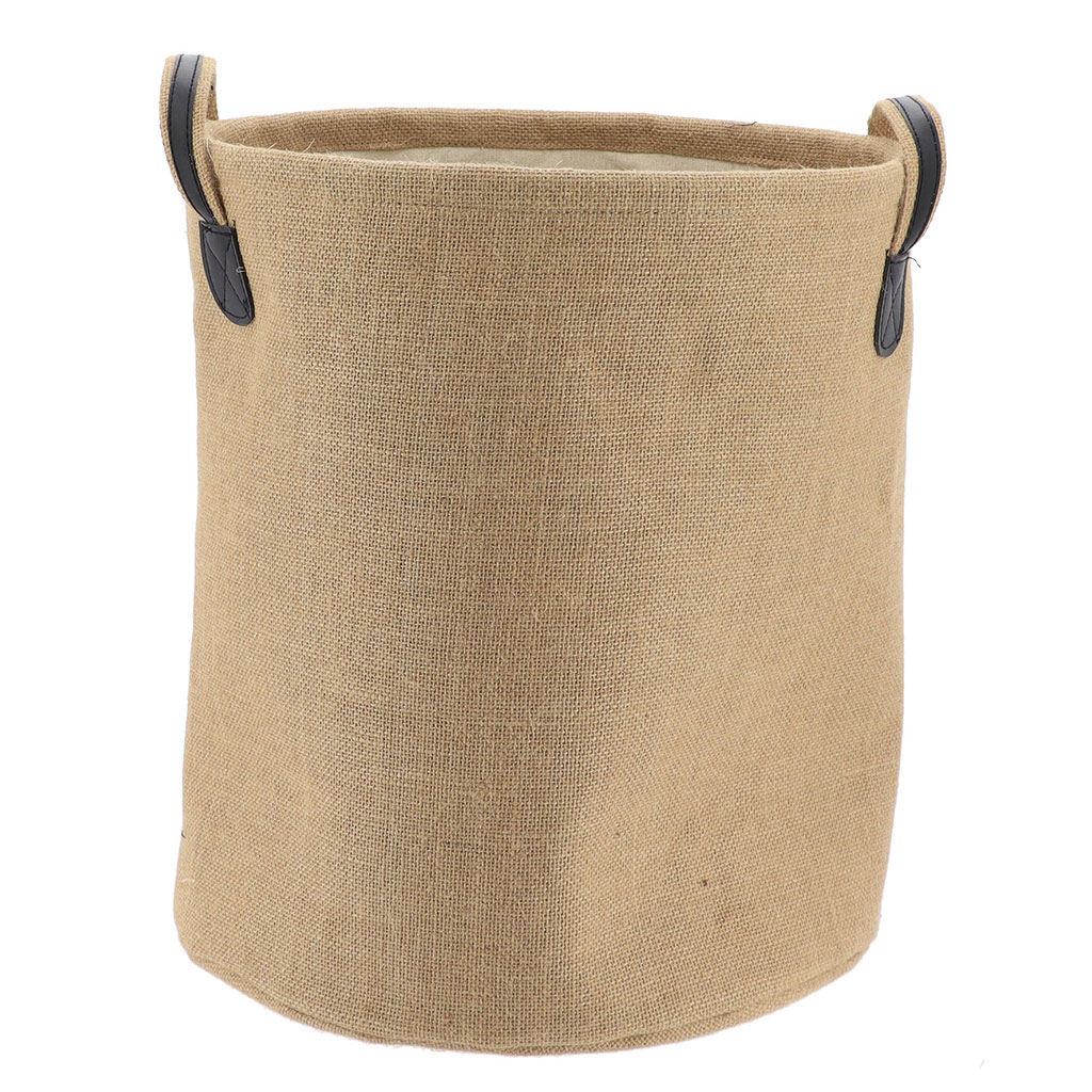 Panière linge ronde jute naturel 43x37cm