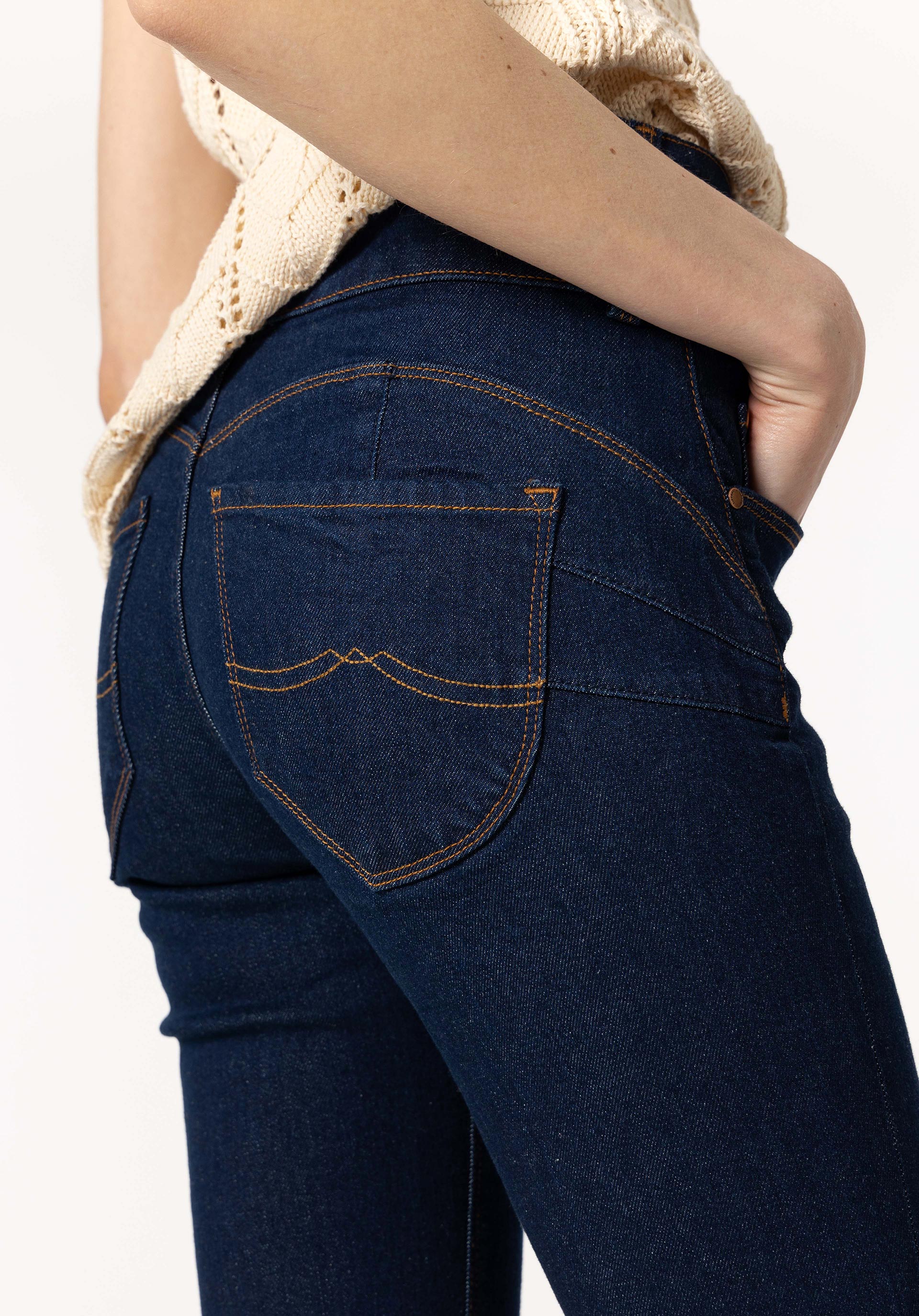 Jeans Double-up Slim de Cintura Alta