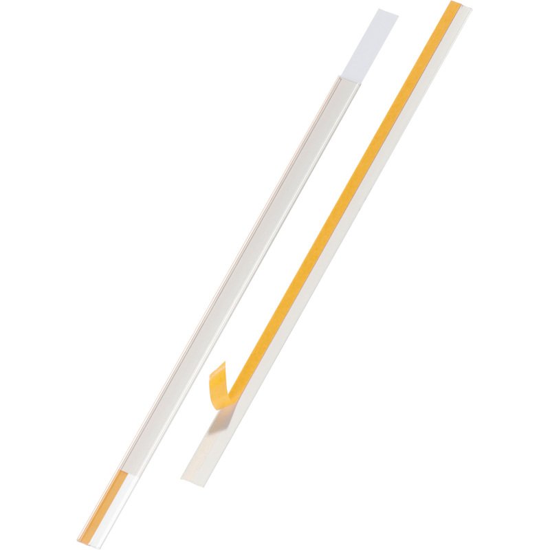 Porte-étiquettes Scanfix adhésifs pour rayonnages longueur 1 m x 2 cm - Lot de 25