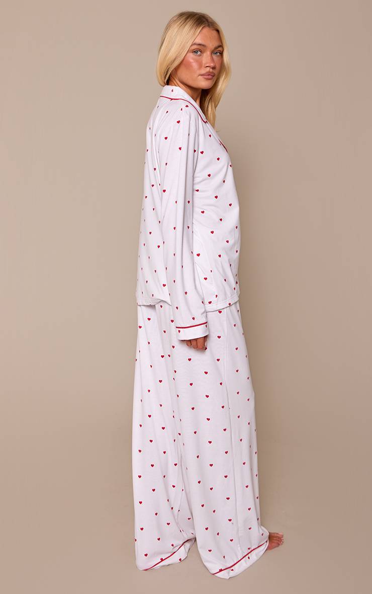 Red Hearts Ensemble Pyjama Haut Manches Longues Et Pantalon En Jersey Doux Avec Passepoil
