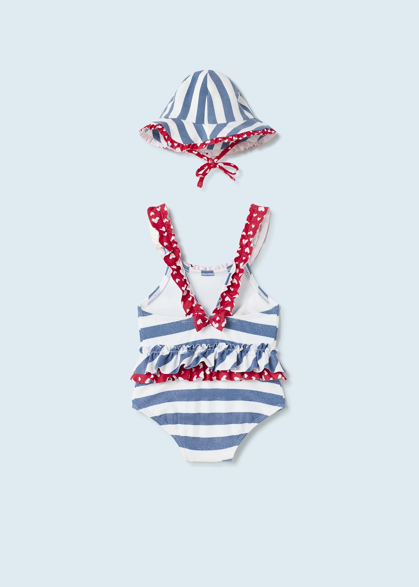 Maiô estampado com touca para recém-nascido