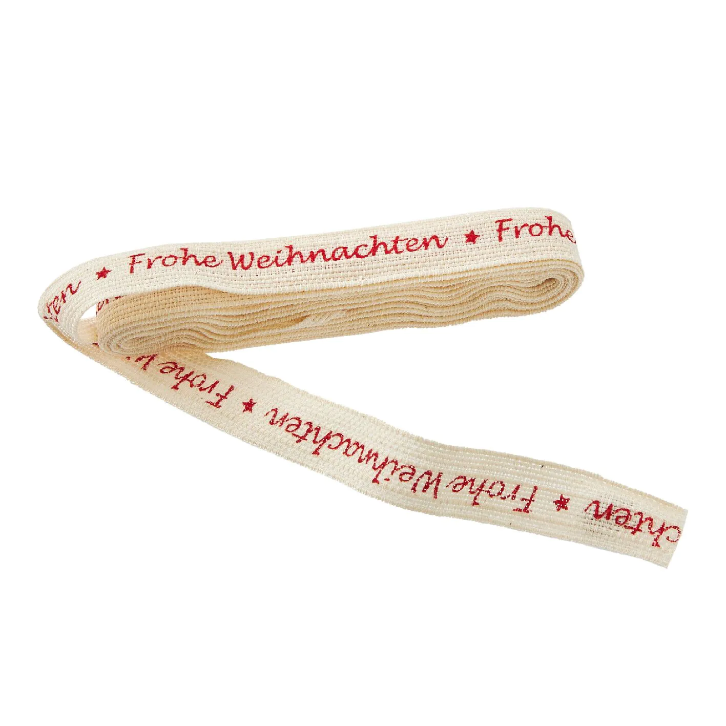 Schleifenband Frohe Weihnachten, creme/rot, 3 m