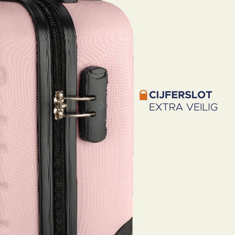 Princess Traveller - Singapore - Handbagage Koffer - Licht Roze - 40x30x20cm - 19 Liter