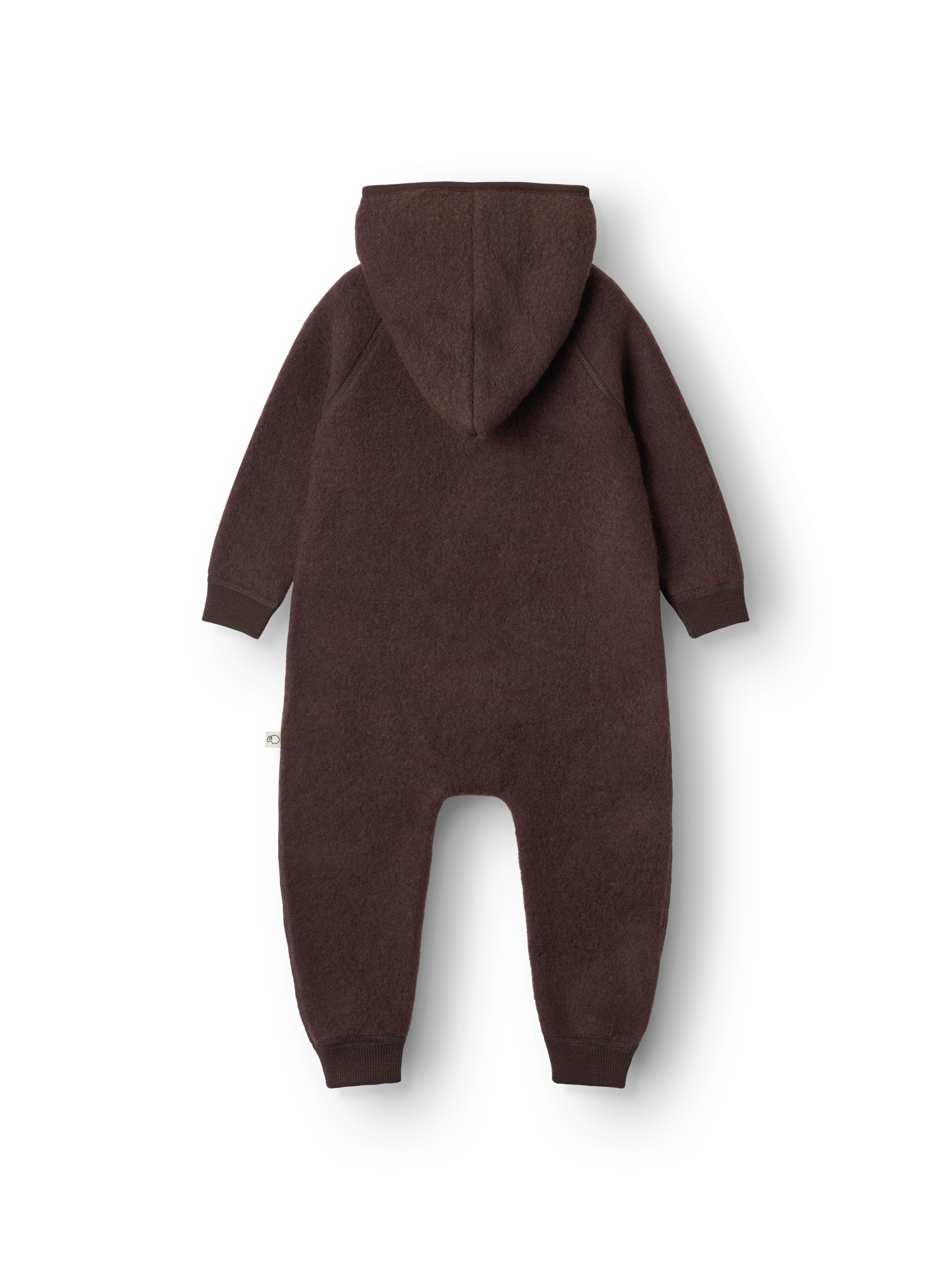 Fleecepak van merinwol voor baby's in Koffie