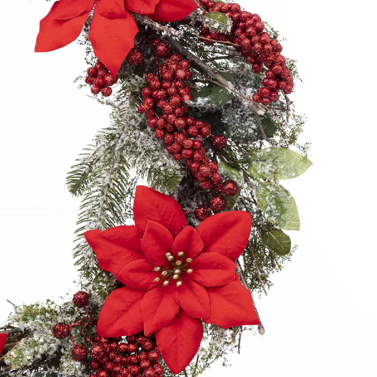 Atmosphera, Createur D'Interieur Atmosphera Couronne de Noël Poinsettia - Rouge et Vert