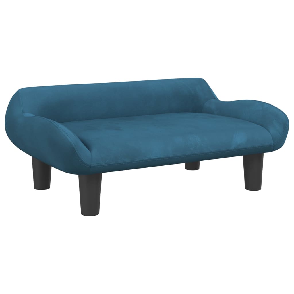 Cama para cães vidaXL em veludo azul, 70x40x24 cm