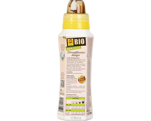 COMPO BIO citrusmeststof met kalium en ijzer, 500 ml, organische vloeibare meststof