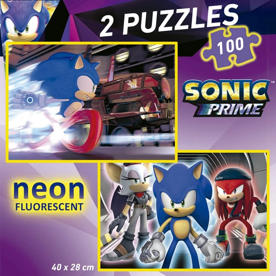 Educa - 2x100 Sonic Prime Neon-puslespil