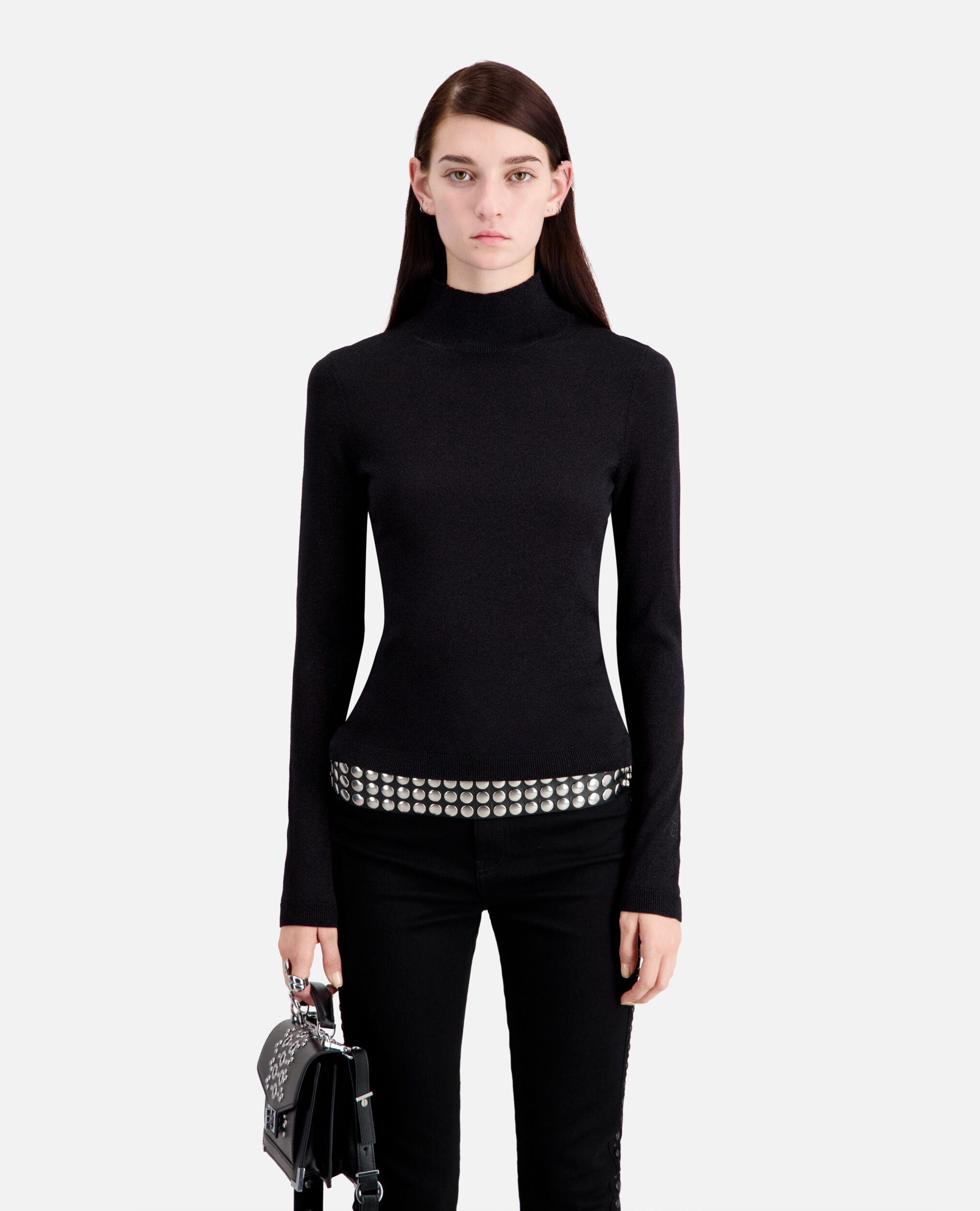 Black glitter effect sweater