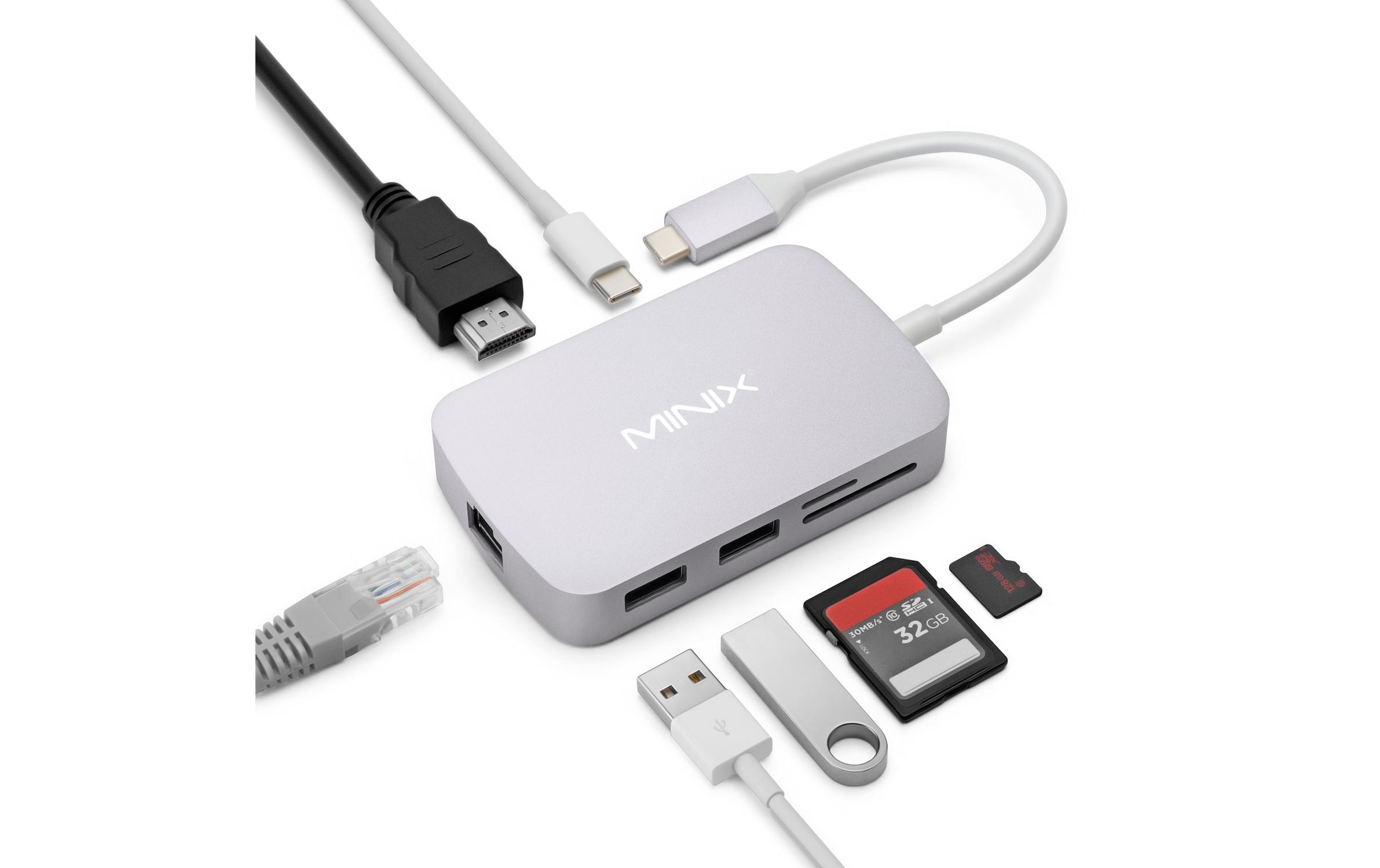 Multiadapter NEO C-GGR Space GreyUSB C Multiport Adapter  with Gigabit Ethernet + 4K @ 60Hz HDMI