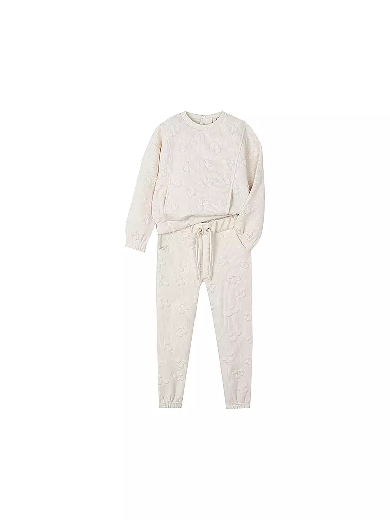 MAYORAL Mädchen Jogger 2-teilig Sweater und Jogginghose creme