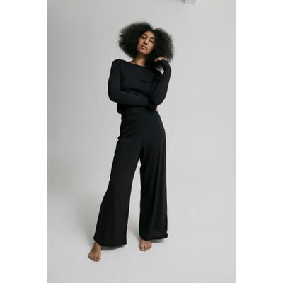 Yoga-Hose weites Bein, Schwarz