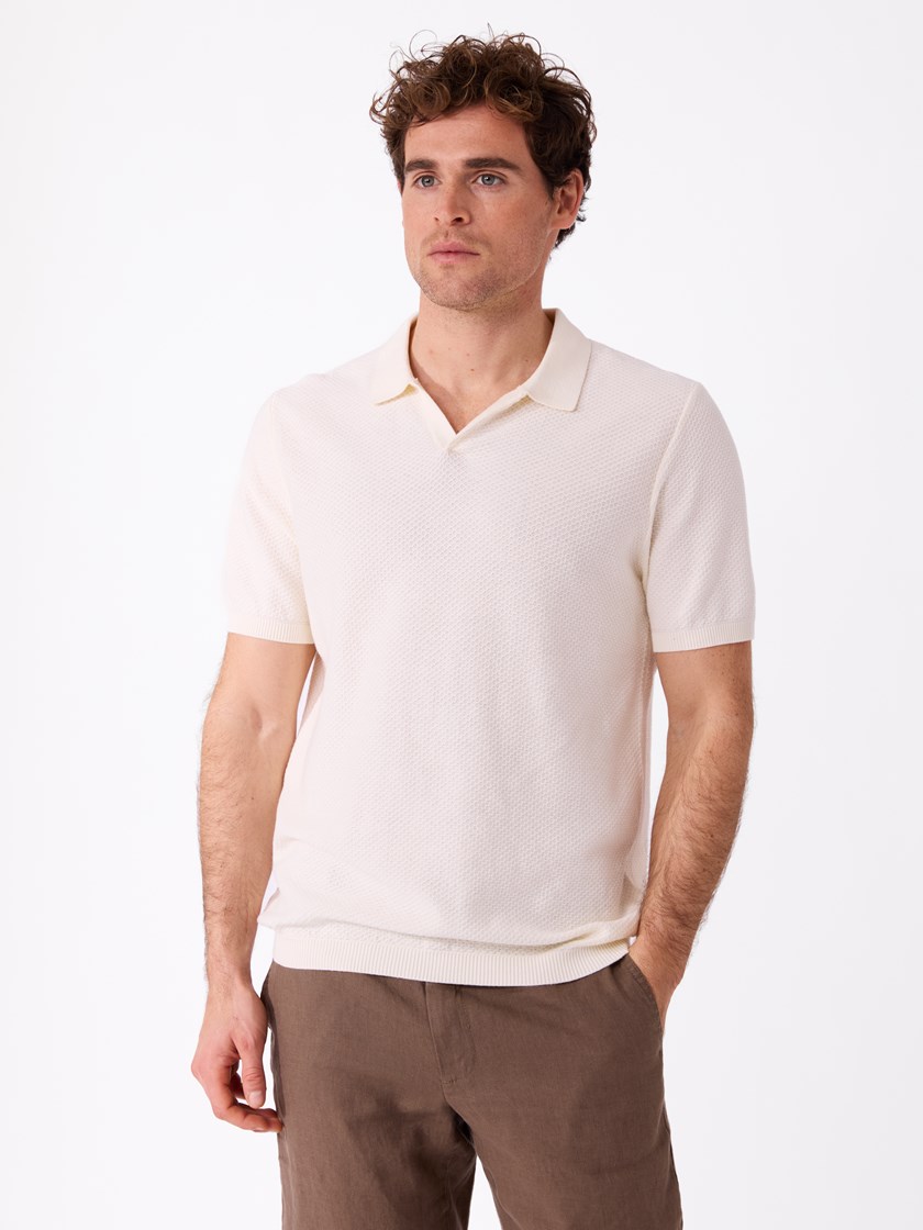 Franco strikket polo Coconut Milk