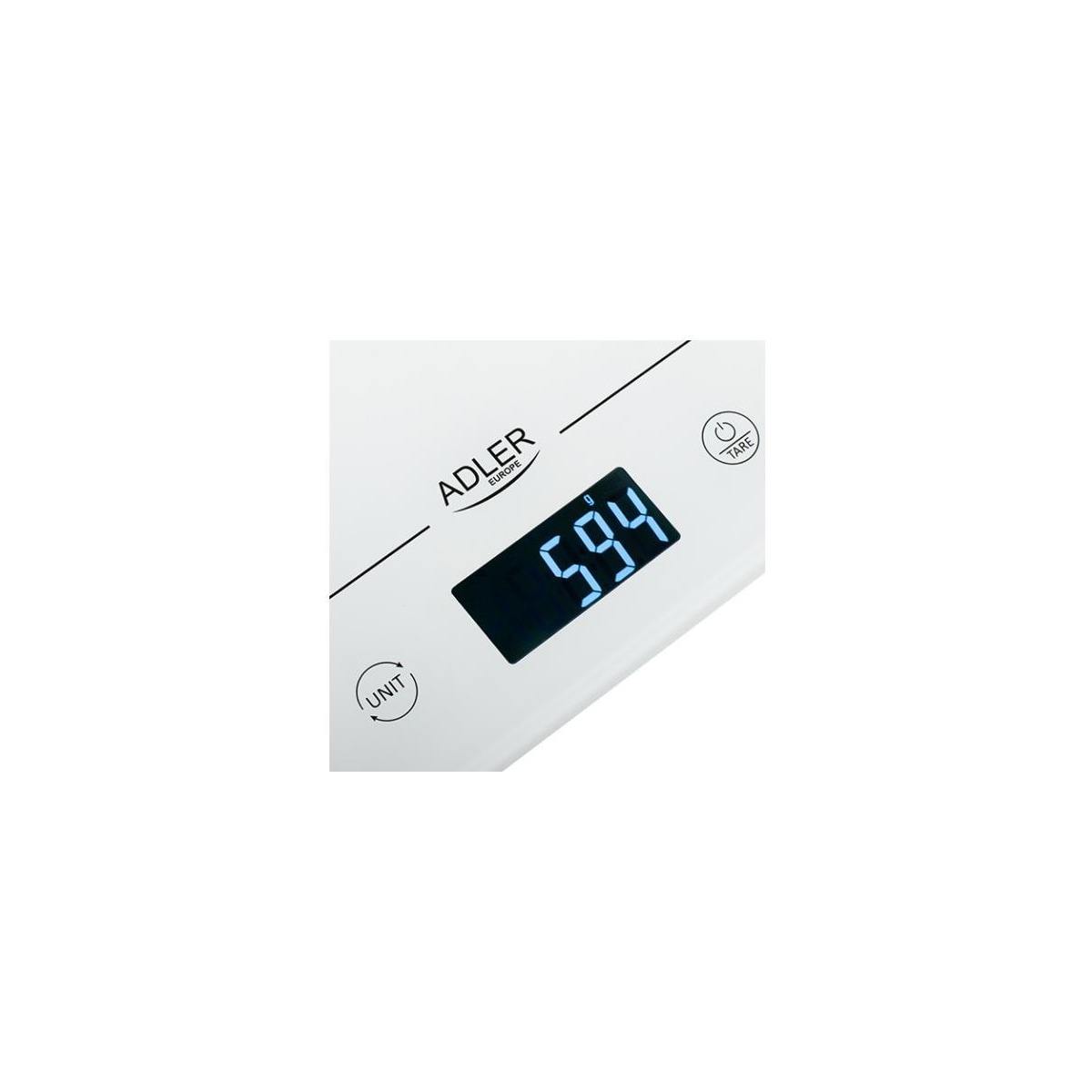 Adler Kjøkkenvekter AD 3170 Maksimal vekt (kapasitet) 15 kg, eksamen 1 g, Displaytype LCD, hvit