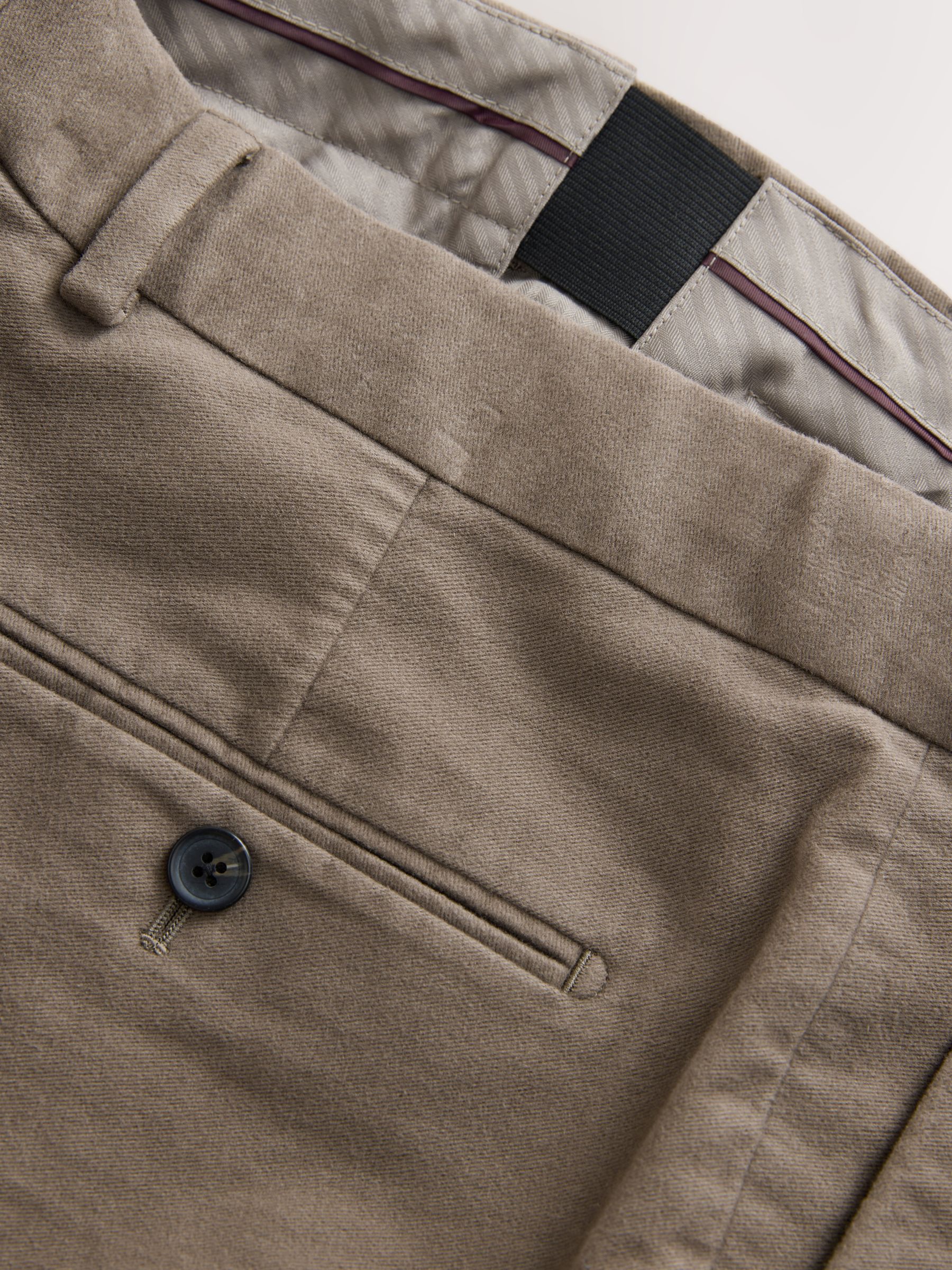 Paddenstoelbruin - Regular Fit Smart Signature Emmetex Moleskin Italian Fabric Chino Trousers