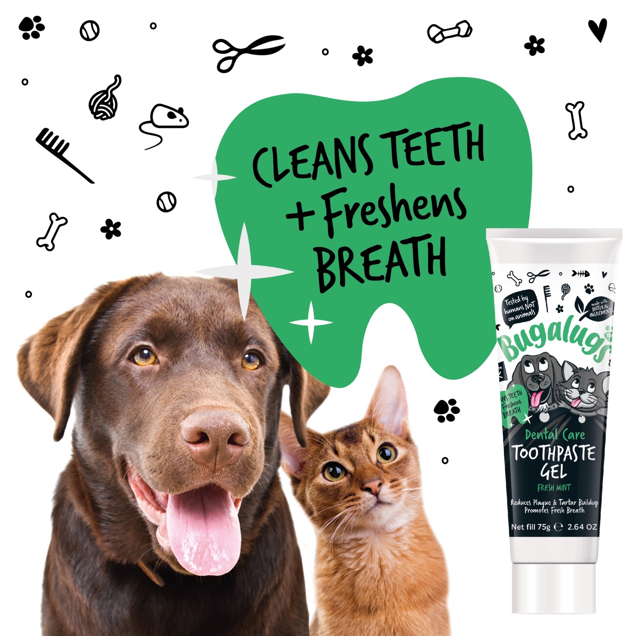 Bugalugs Zahngel für Hunde & Katzen 75 g